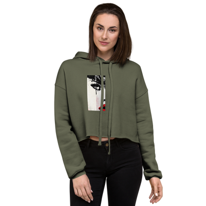The Gaze That Dares — Women’s Cropped Hoodie | LS-CRH01