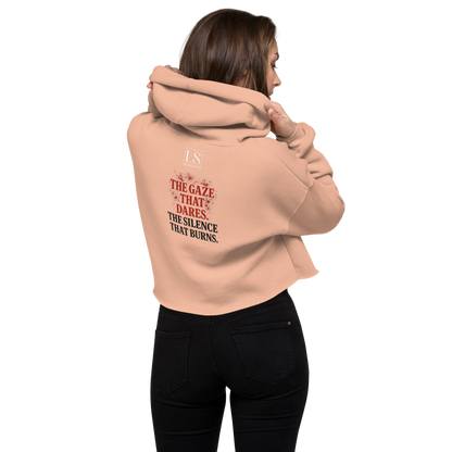 The Gaze That Dares — Women’s Cropped Hoodie | LS-CRH01