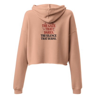 The Gaze That Dares — Women’s Cropped Hoodie | LS-CRH01