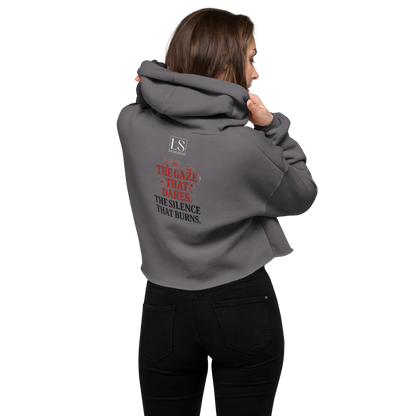 The Gaze That Dares — Women’s Cropped Hoodie | LS-CRH01