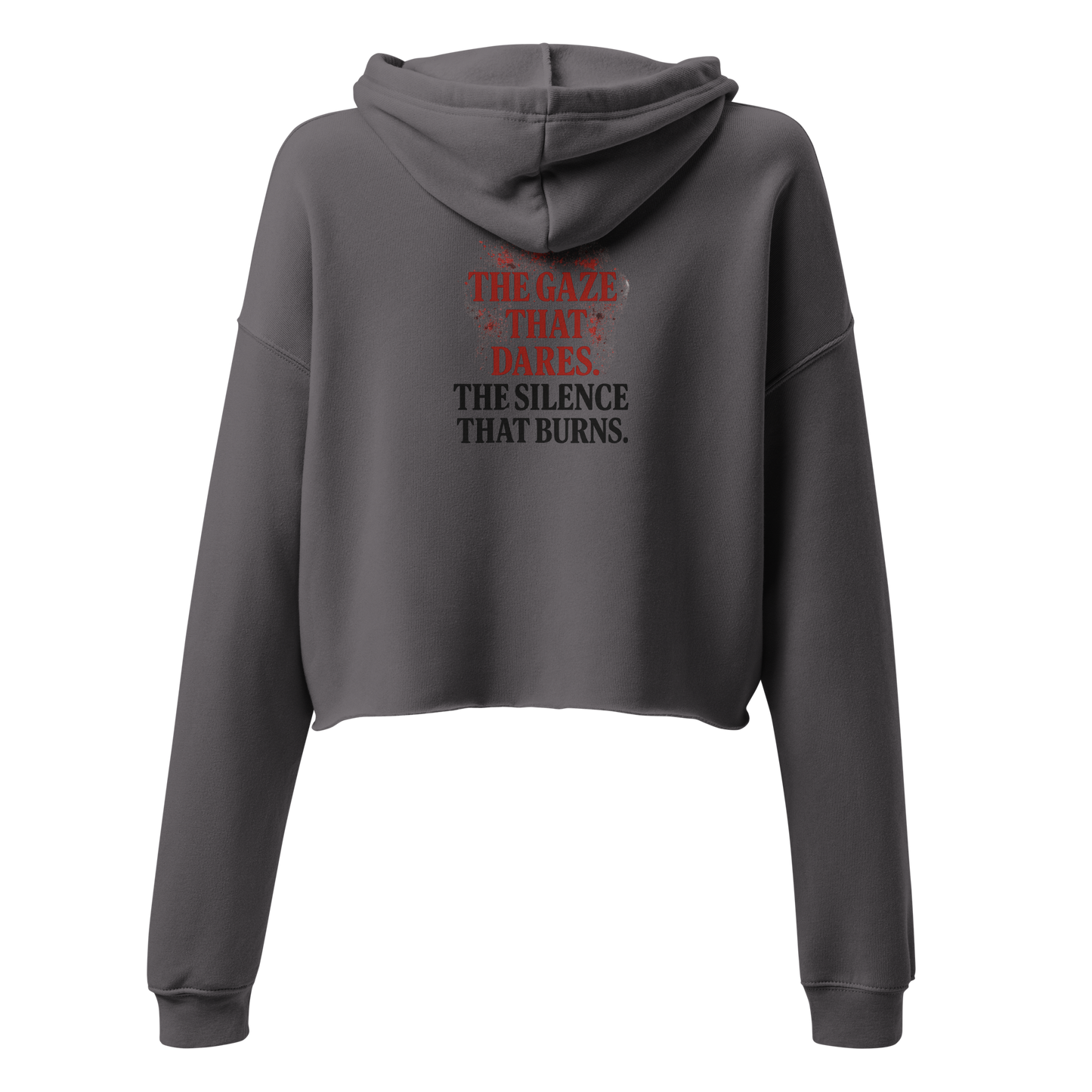 The Gaze That Dares — Women’s Cropped Hoodie | LS-CRH01