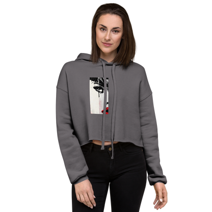 The Gaze That Dares — Women’s Cropped Hoodie | LS-CRH01
